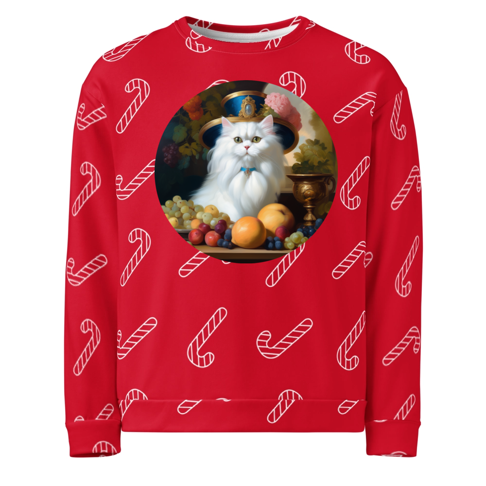 PugMug Custom White Persian Cat Ugly Christmas Sweatshirt