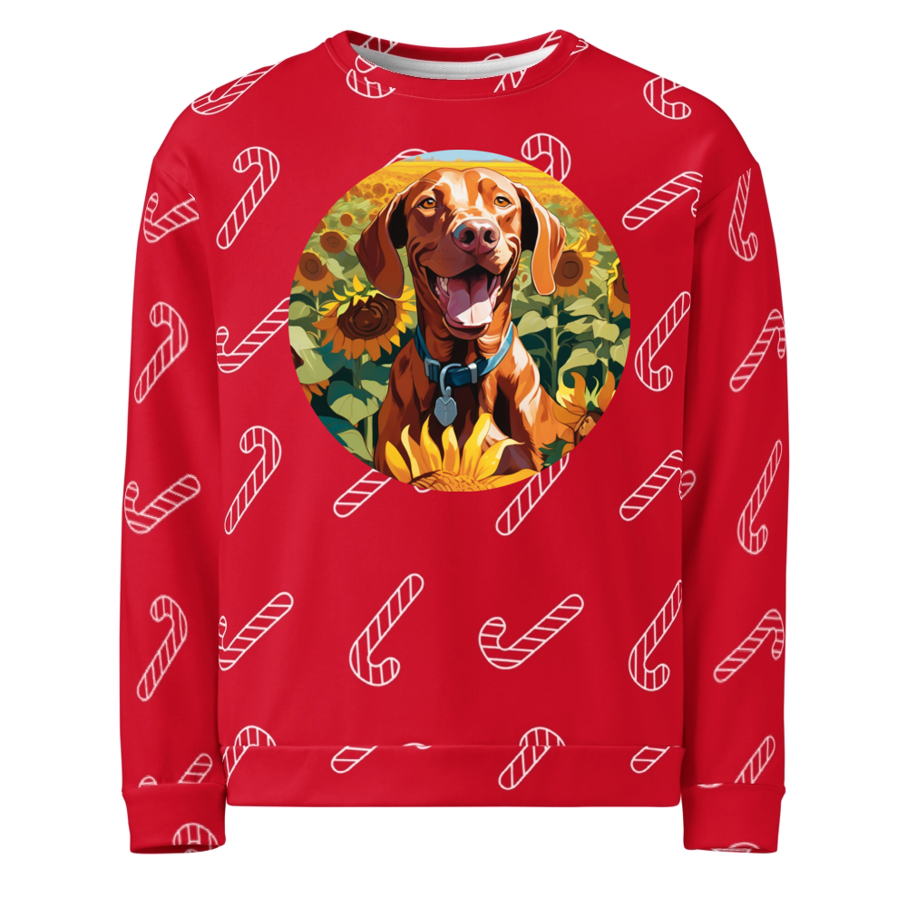 PugMug Custom Vizsla Ugly Christmas Sweatshirt