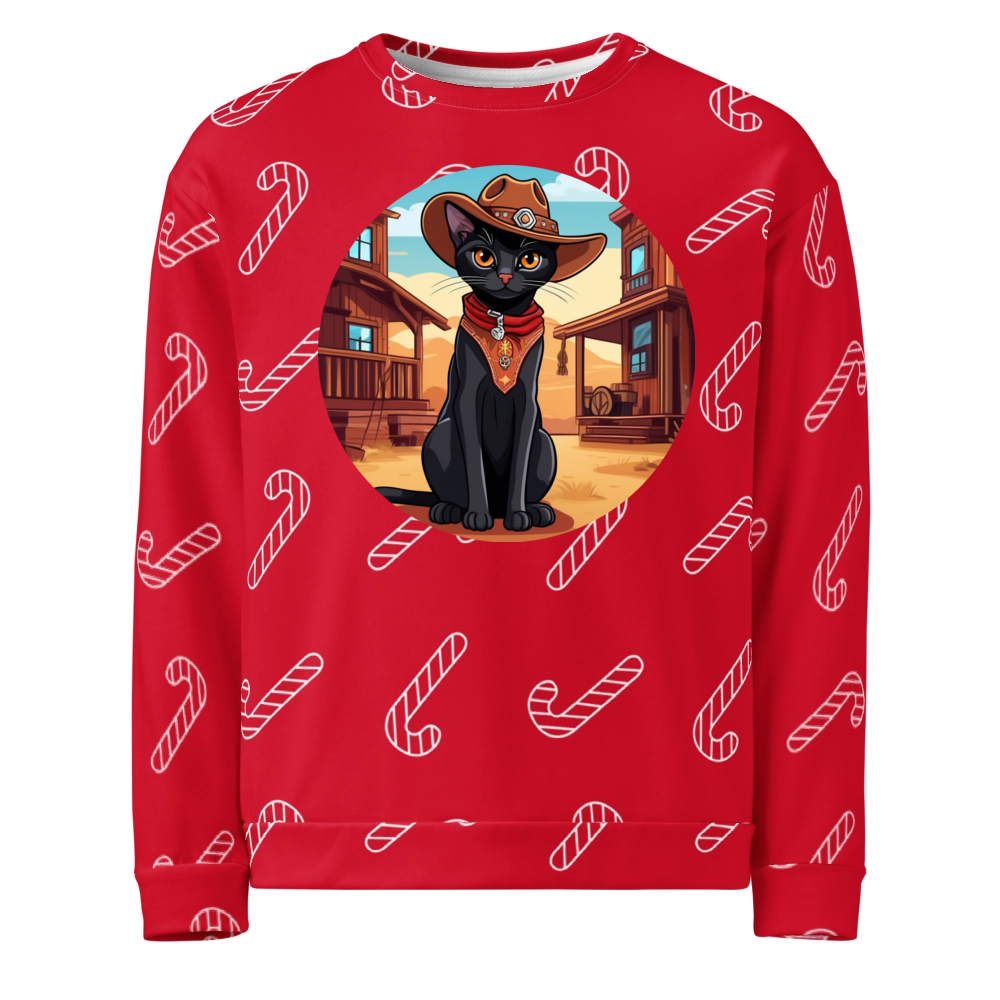 PugMug Custom Black Abyssinian Cat Ugly Christmas Sweatshirt
