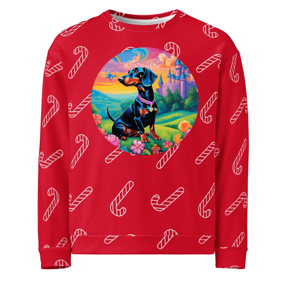 PugMug Custom Black Dachshund Ugly Christmas Sweatshirt