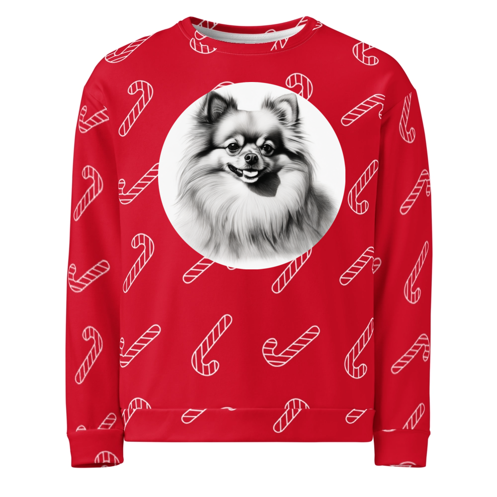 PugMug Custom Tan Pomeranian Ugly Christmas Sweatshirt