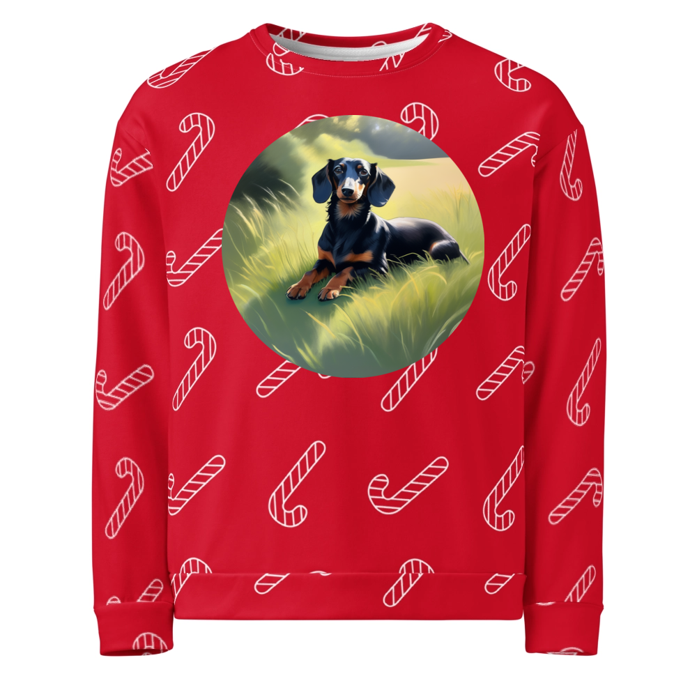 PugMug Custom Black Dachshund Ugly Christmas Sweatshirt