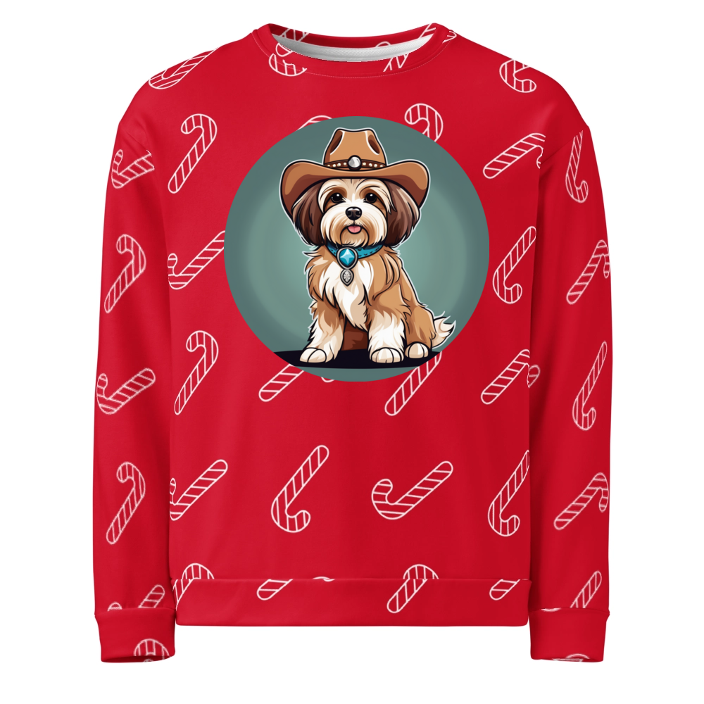 PugMug Custom Tan Havanese Dog Ugly Christmas Sweatshirt