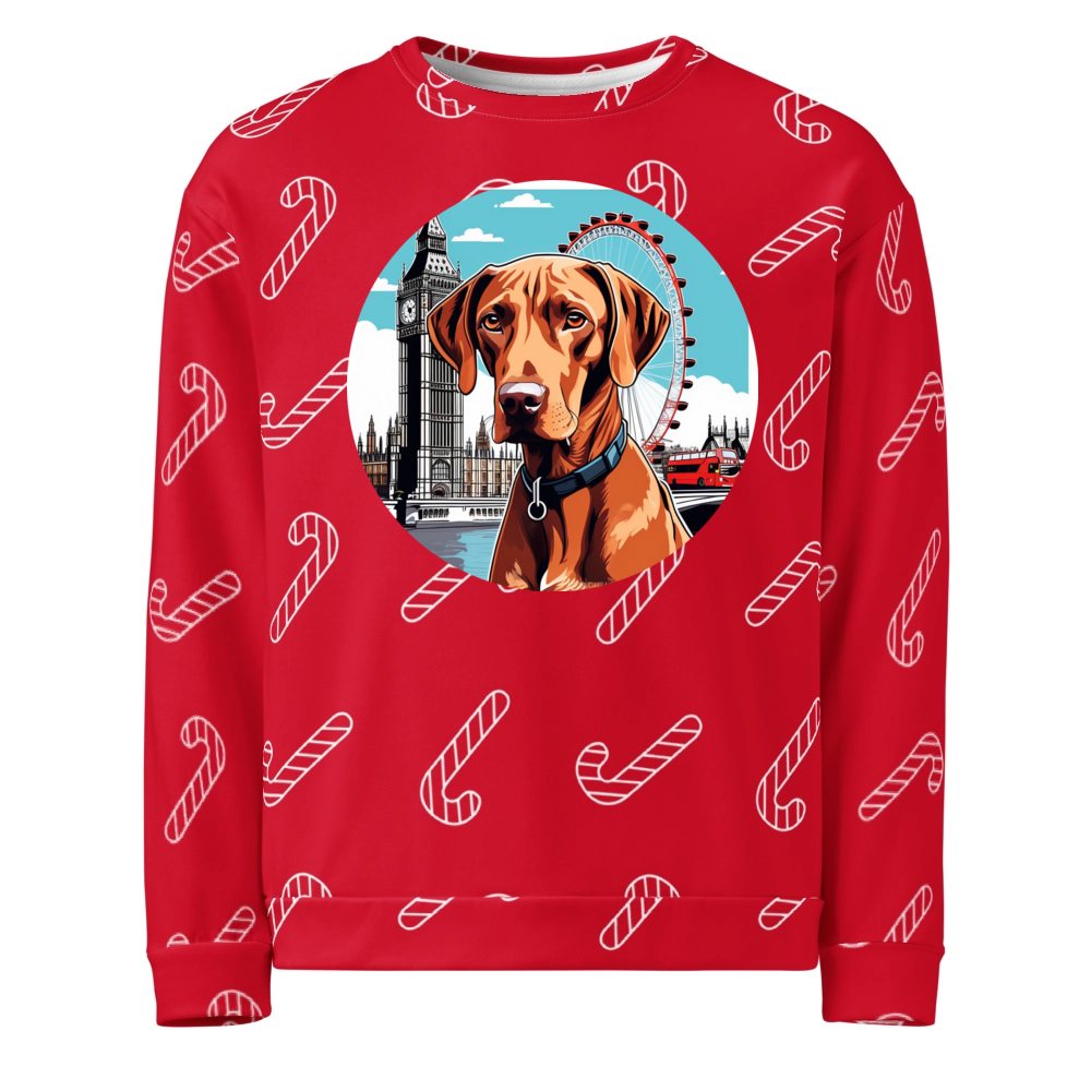 PugMug Custom Vizsla Ugly Christmas Sweatshirt