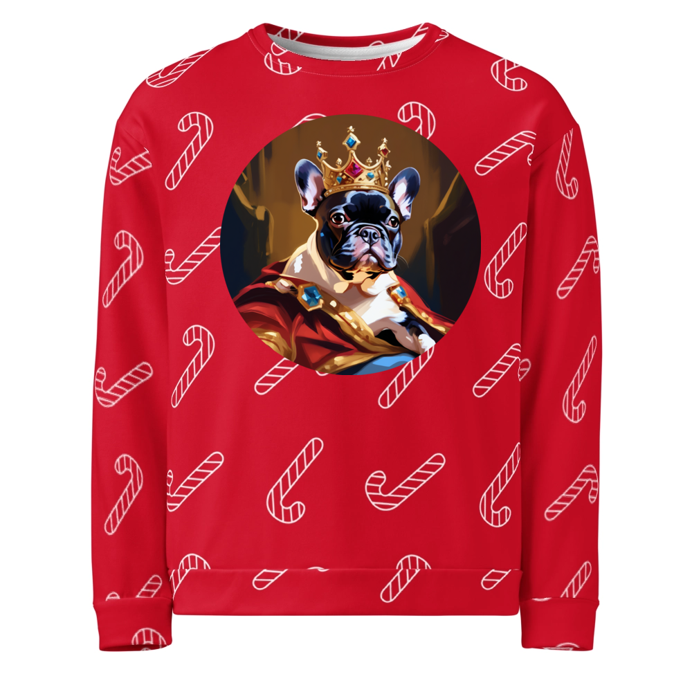 PugMug Custom Tan French Bulldog Ugly Christmas Sweatshirt