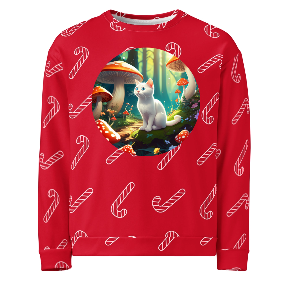 PugMug Custom White Exotic Cat Ugly Christmas Sweatshirt