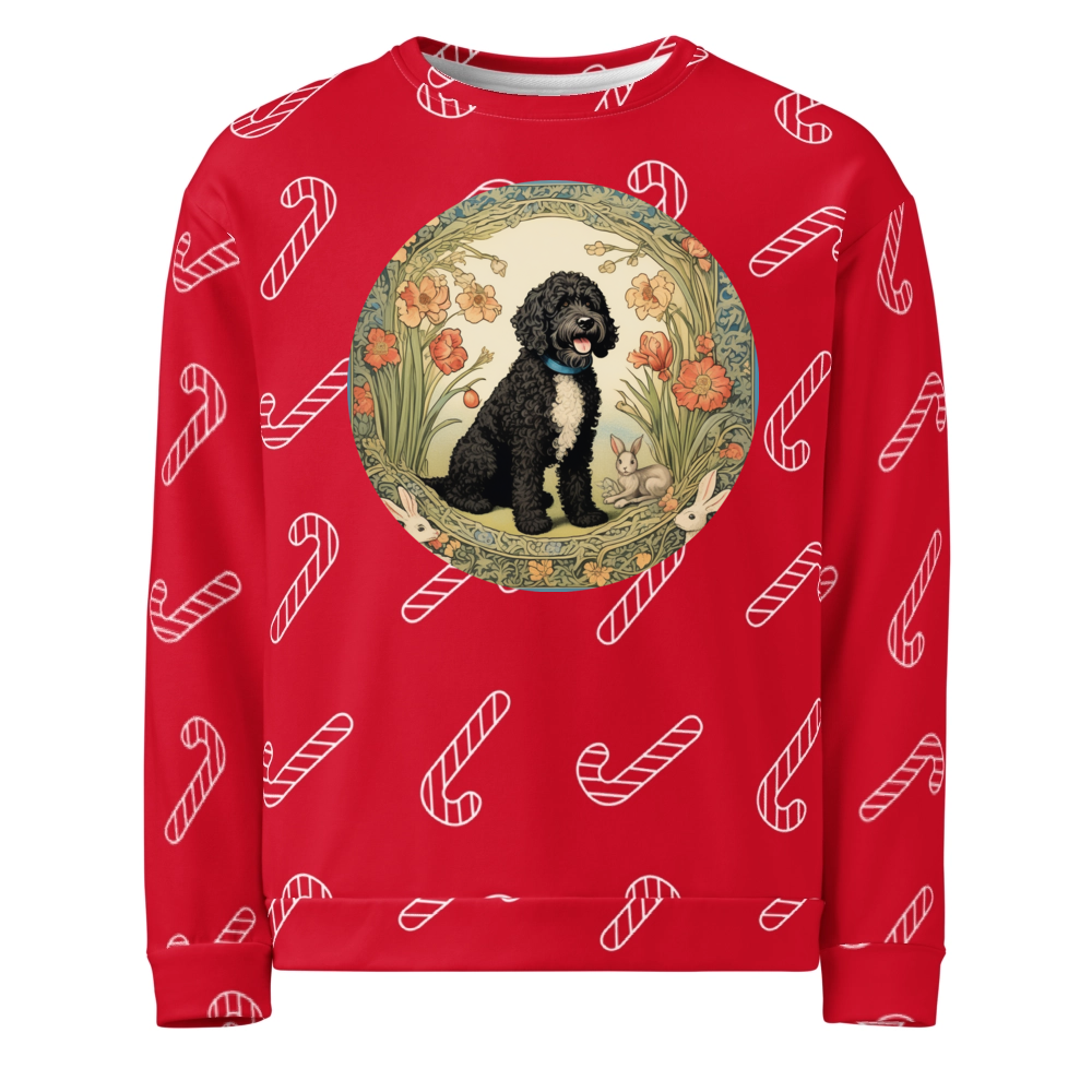 PugMug Custom Portuguese Water Dog Ugly Christmas Sweatshirt
