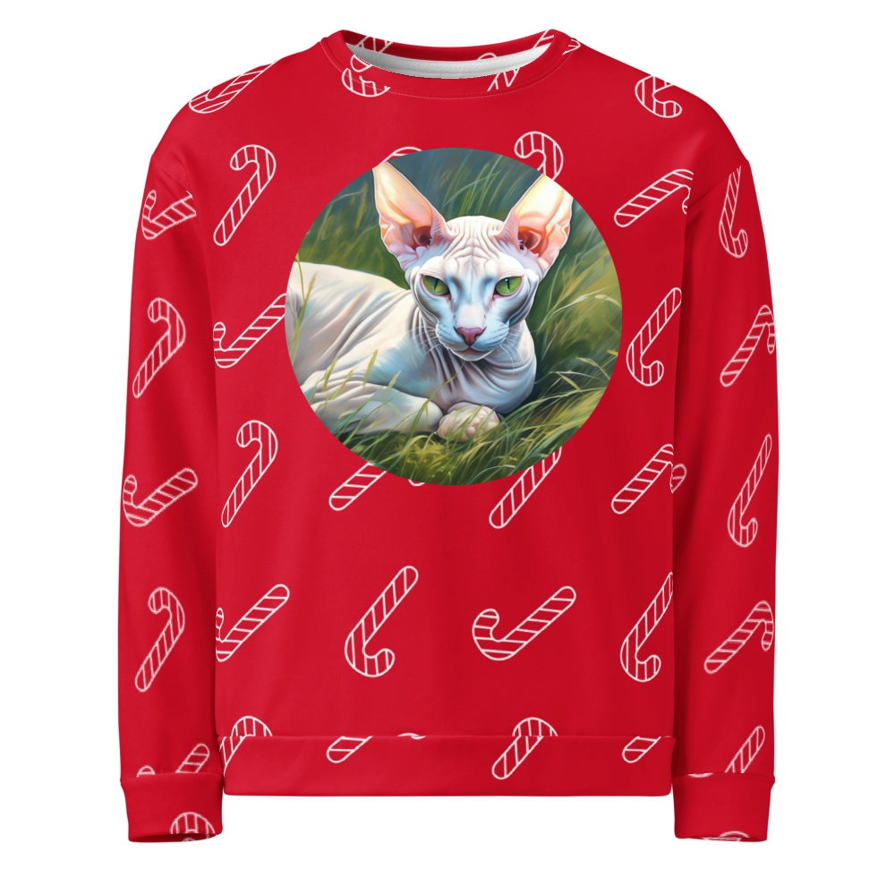 PugMug Custom White Sphynx Cat Ugly Christmas Sweatshirt