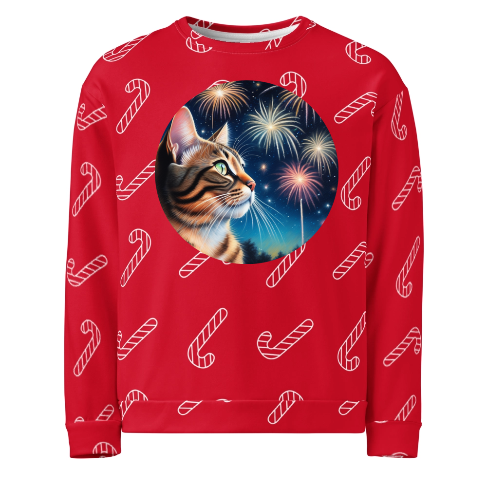 PugMug Custom Tabby Exotic Cat Ugly Christmas Sweatshirt