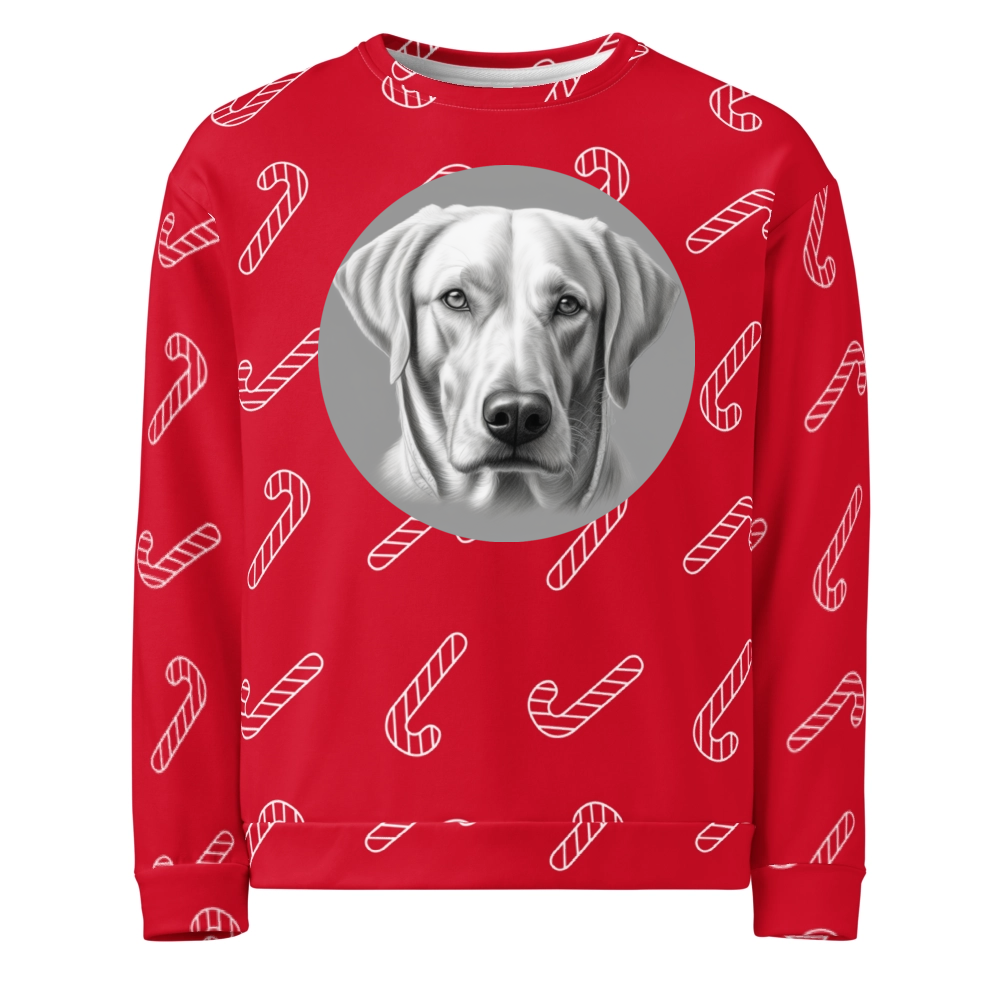 PugMug Custom White Labrador Retriever Ugly Christmas Sweatshirt