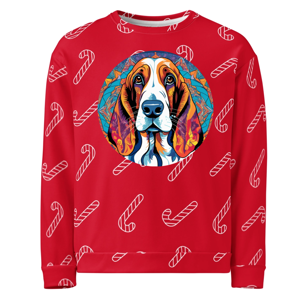 PugMug Custom Basset Hound Ugly Christmas Sweatshirt