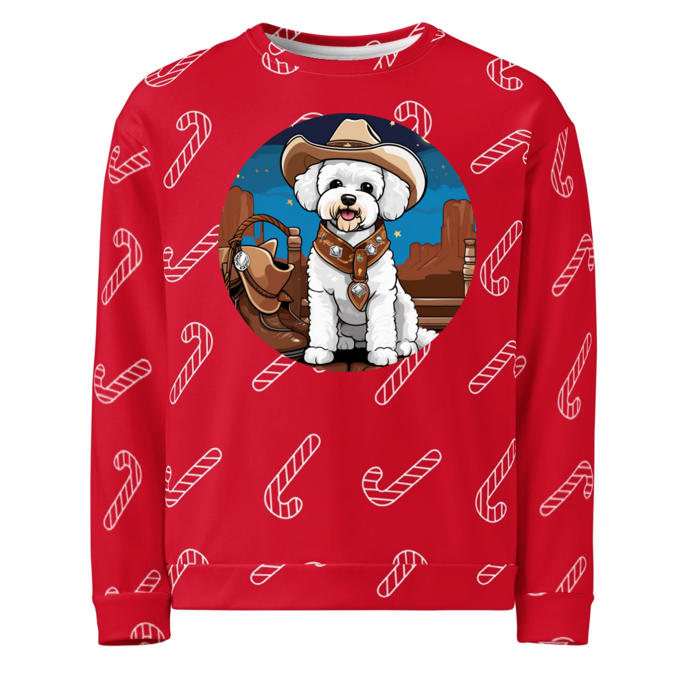 PugMug Custom Bichons Frise Ugly Christmas Sweatshirt