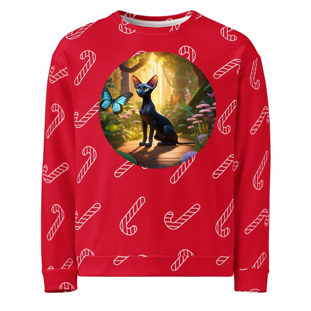 PugMug Custom Black Sphynx Cat Ugly Christmas Sweatshirt