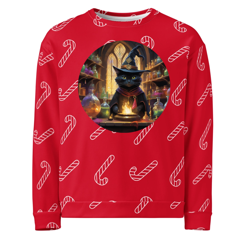 PugMug Custom Black Companion Cat Ugly Christmas Sweatshirt