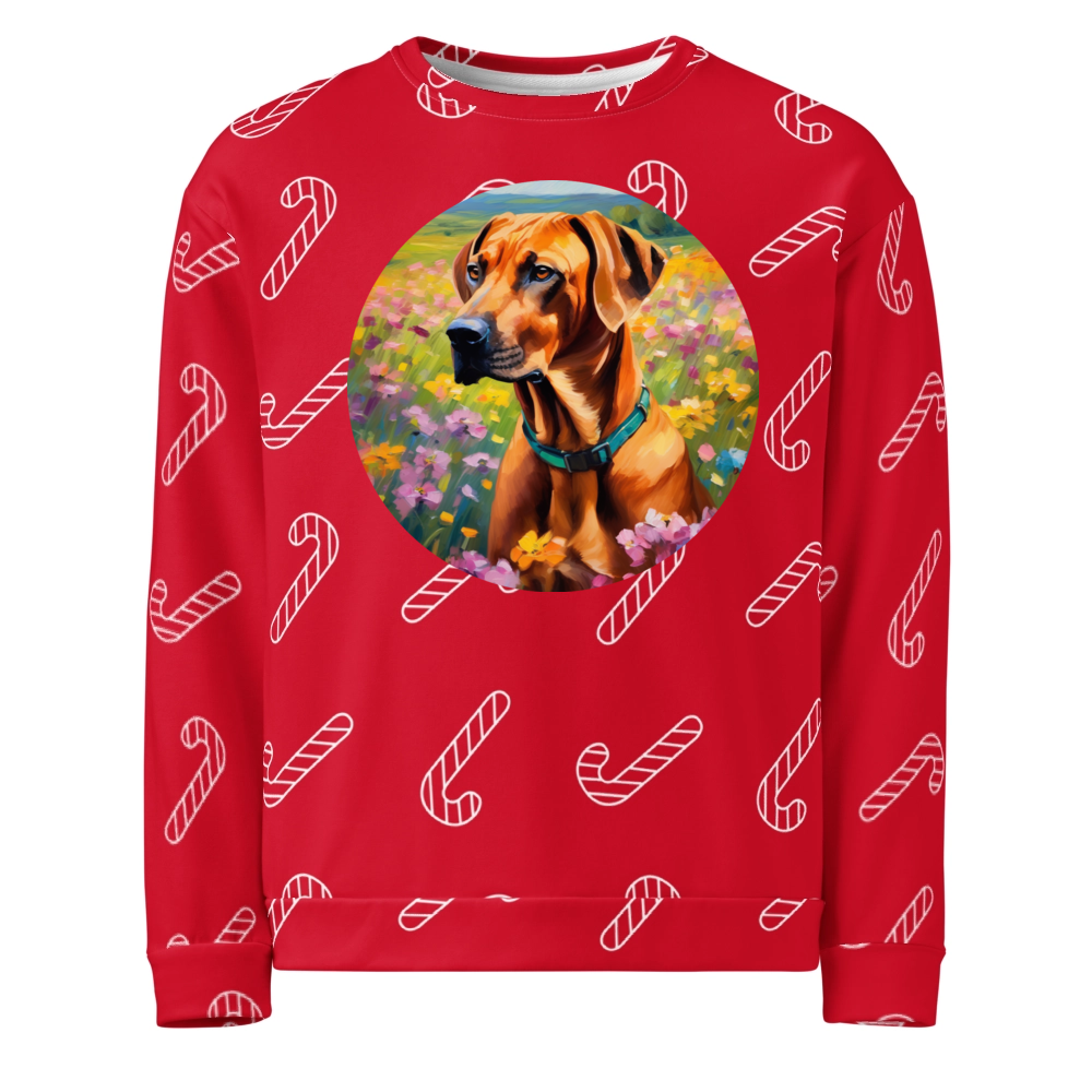 PugMug Custom Rhodesian Ridgeback Ugly Christmas Sweatshirt