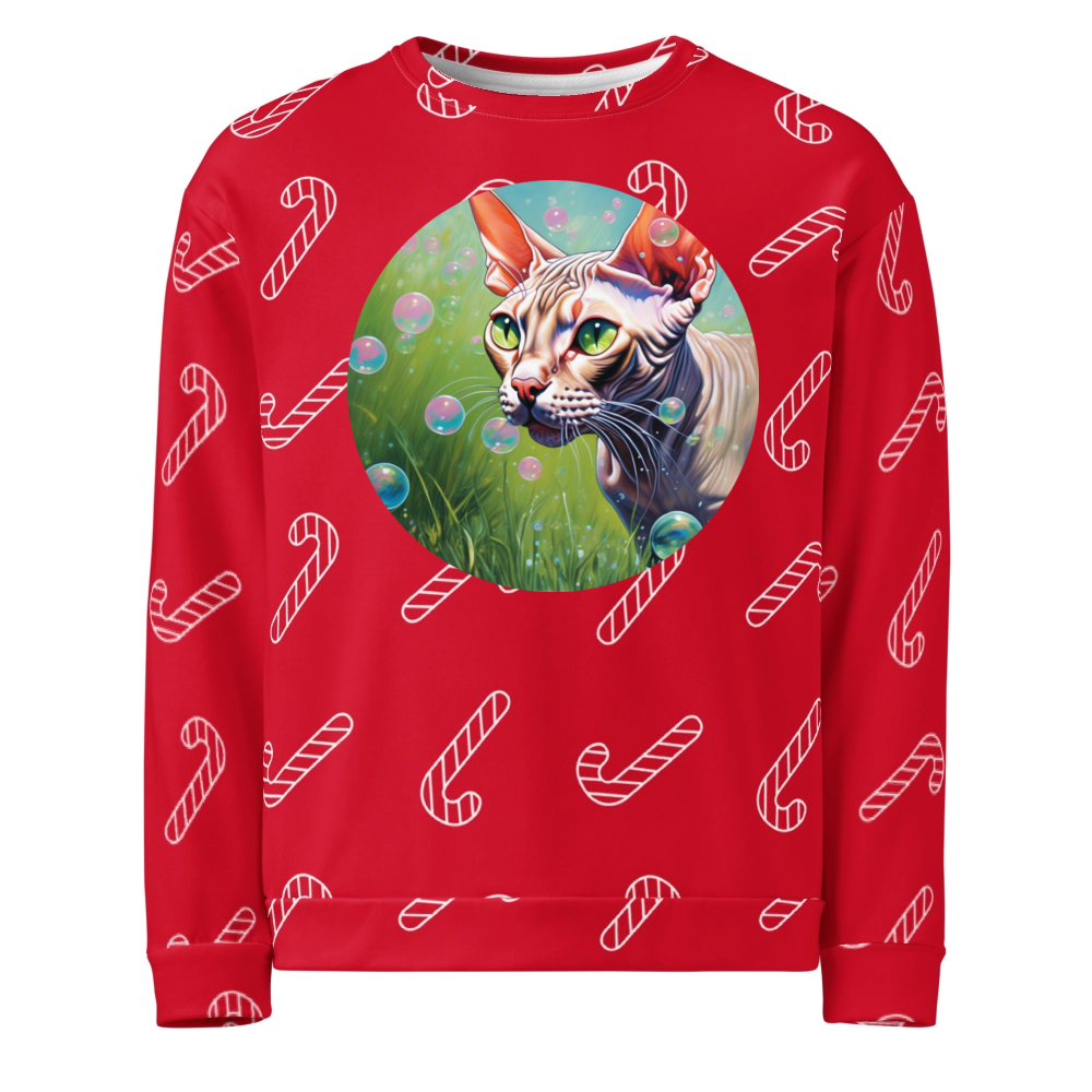 PugMug Custom Tabby Sphynx Cat Ugly Christmas Sweatshirt
