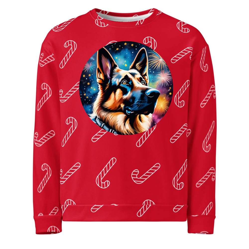 PugMug Custom German Shepherd Dog Ugly Christmas Sweatshirt