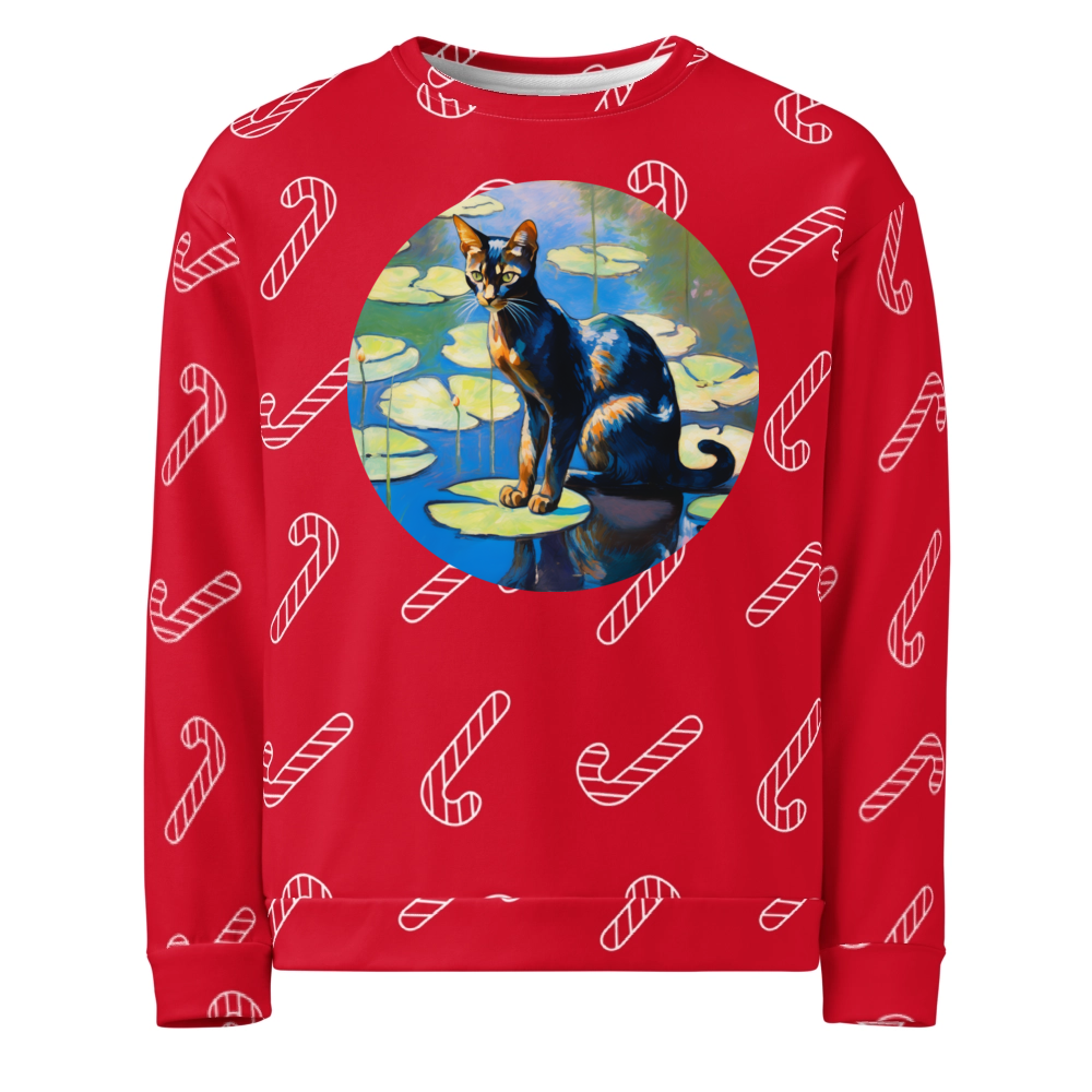 PugMug Custom Black Abyssinian Cat Ugly Christmas Sweatshirt