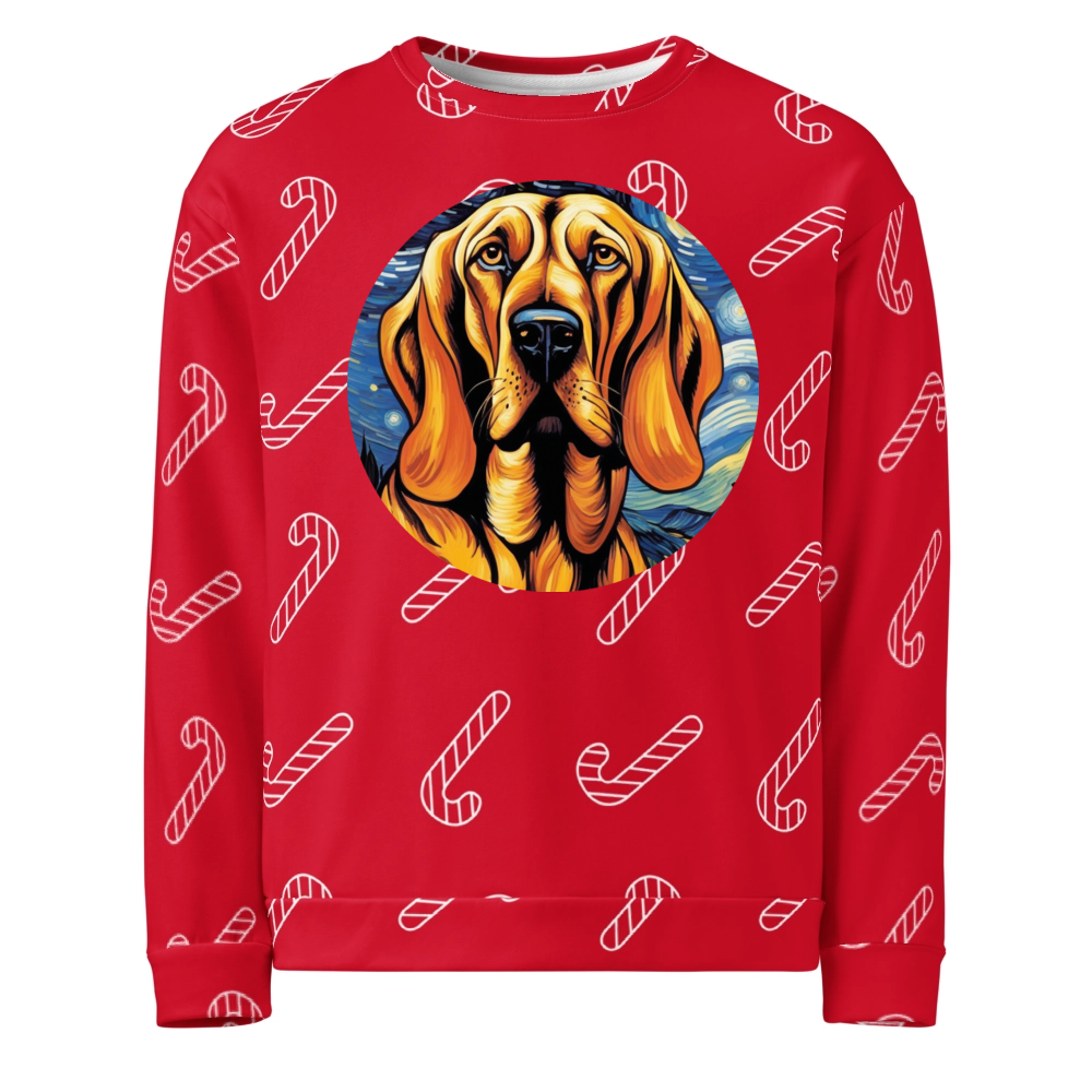 PugMug Custom Bloodhound Ugly Christmas Sweatshirt