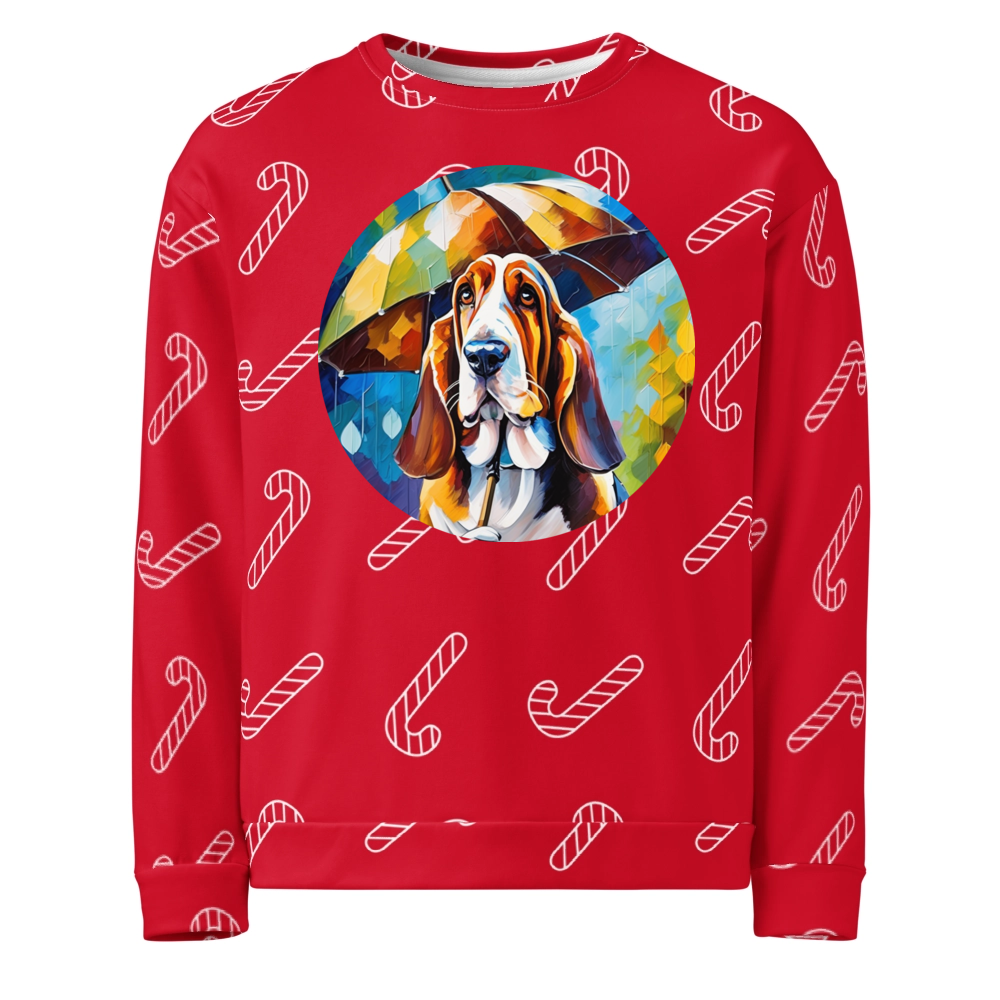 PugMug Custom Basset Hound Ugly Christmas Sweatshirt