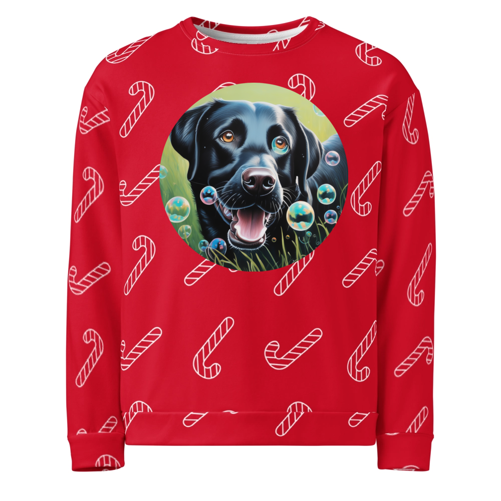 PugMug Custom Black Labrador Retriever Ugly Christmas Sweatshirt