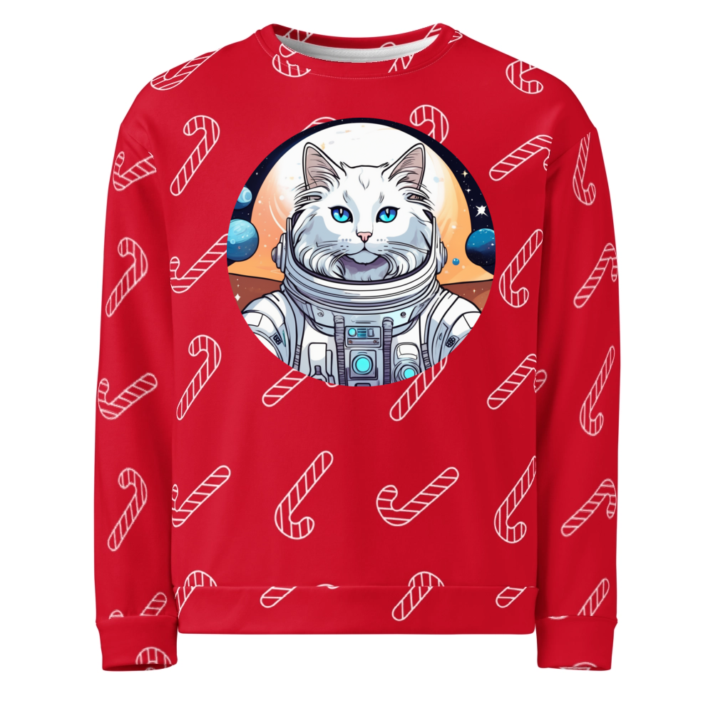 PugMug Custom White Ragdoll Cat Ugly Christmas Sweatshirt