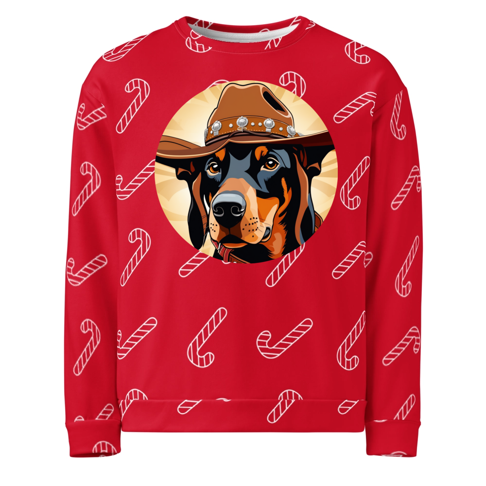 PugMug Custom Doberman Pinscher Ugly Christmas Sweatshirt