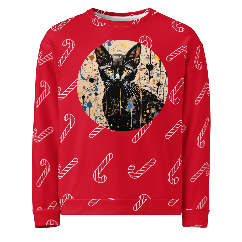 PugMug Custom Black Abyssinian Cat Ugly Christmas Sweatshirt