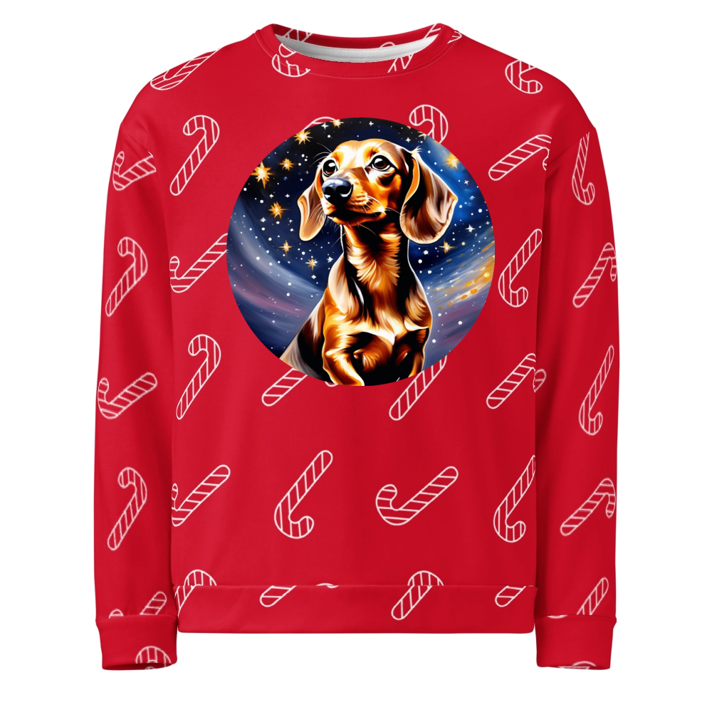 PugMug Custom Tan Dachshund Ugly Christmas Sweatshirt