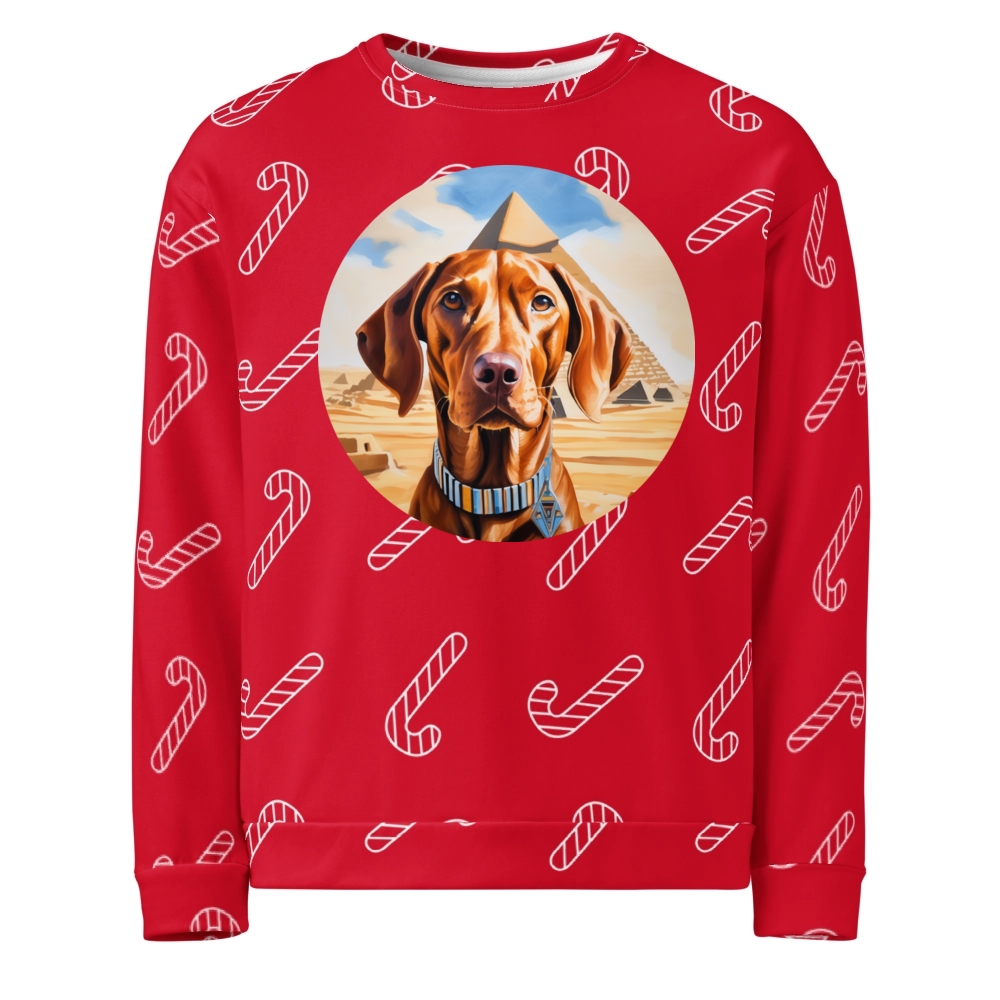 PugMug Custom Vizsla Ugly Christmas Sweatshirt