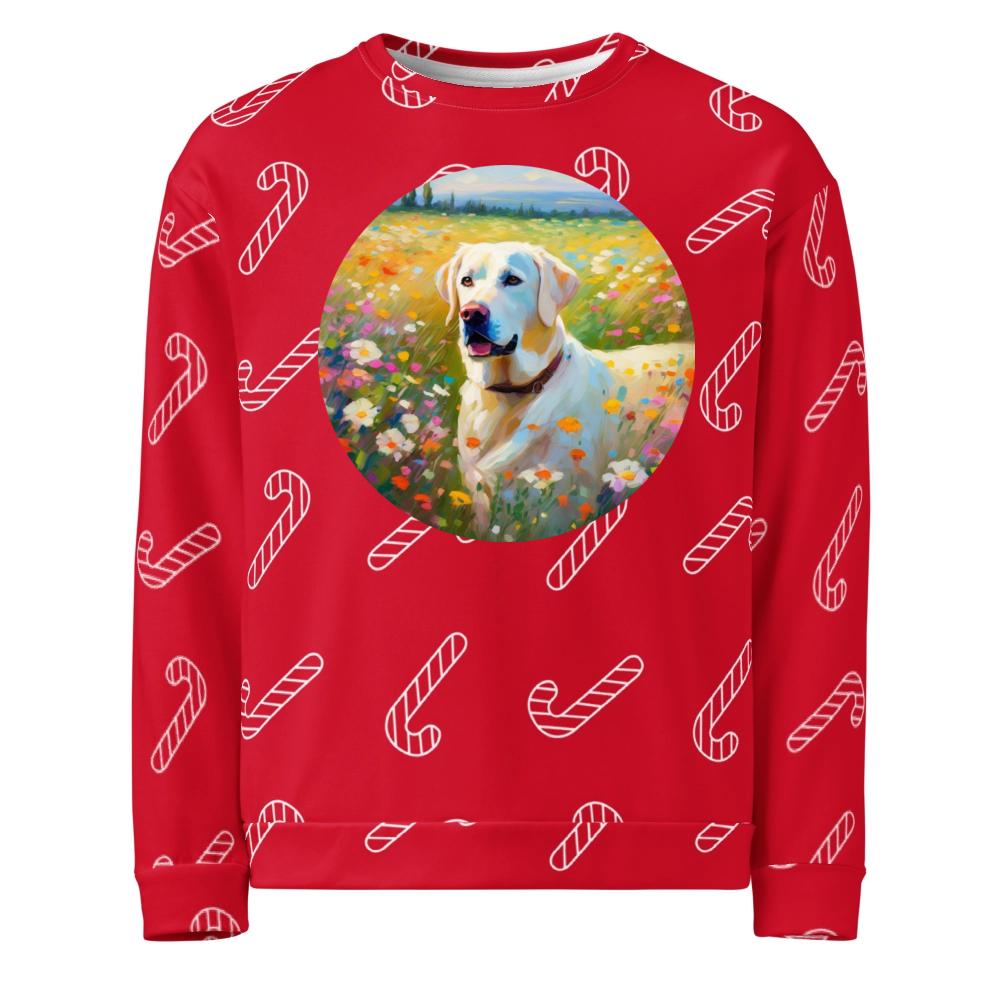 PugMug Custom White Labrador Retriever Ugly Christmas Sweatshirt
