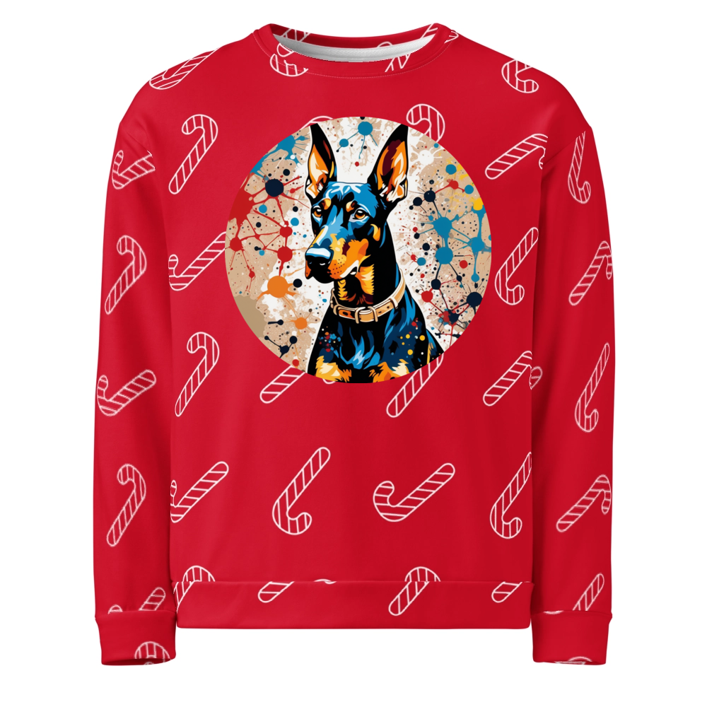 PugMug Custom Doberman Pinscher Ugly Christmas Sweatshirt