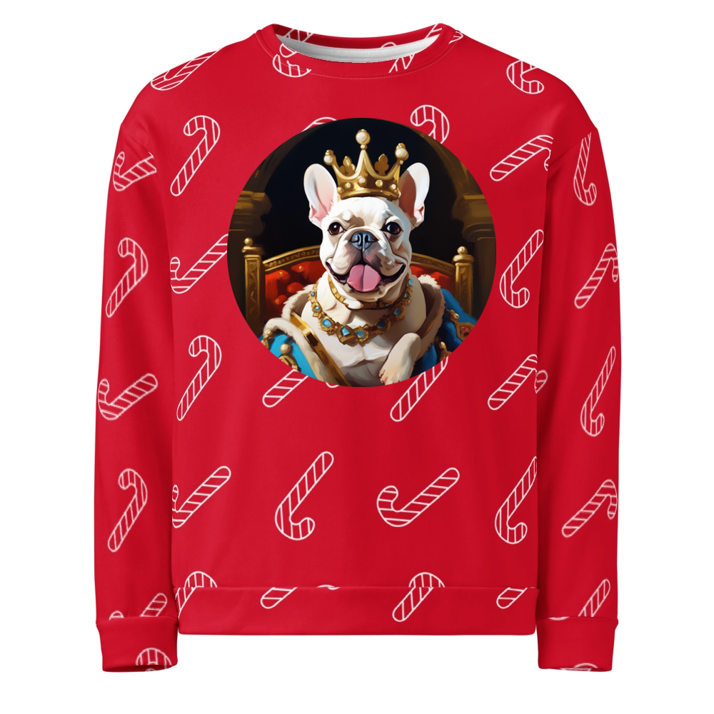 PugMug Custom White French Bulldog Ugly Christmas Sweatshirt
