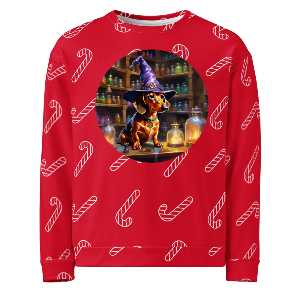 PugMug Custom Tan Dachshund Ugly Christmas Sweatshirt