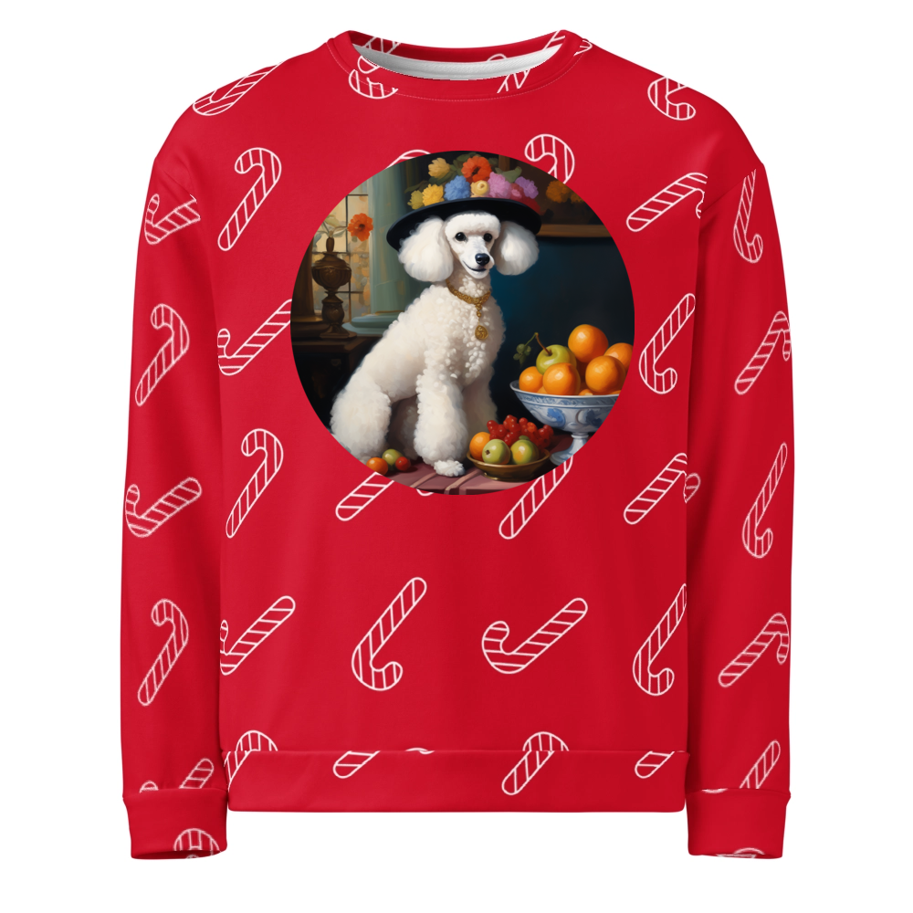 PugMug Custom White Poodle Ugly Christmas Sweatshirt