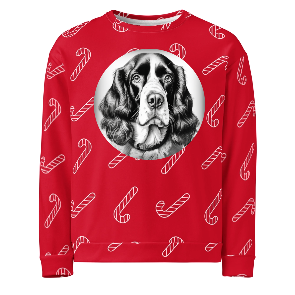 PugMug Custom English Springer Spaniel Ugly Christmas Sweatshirt