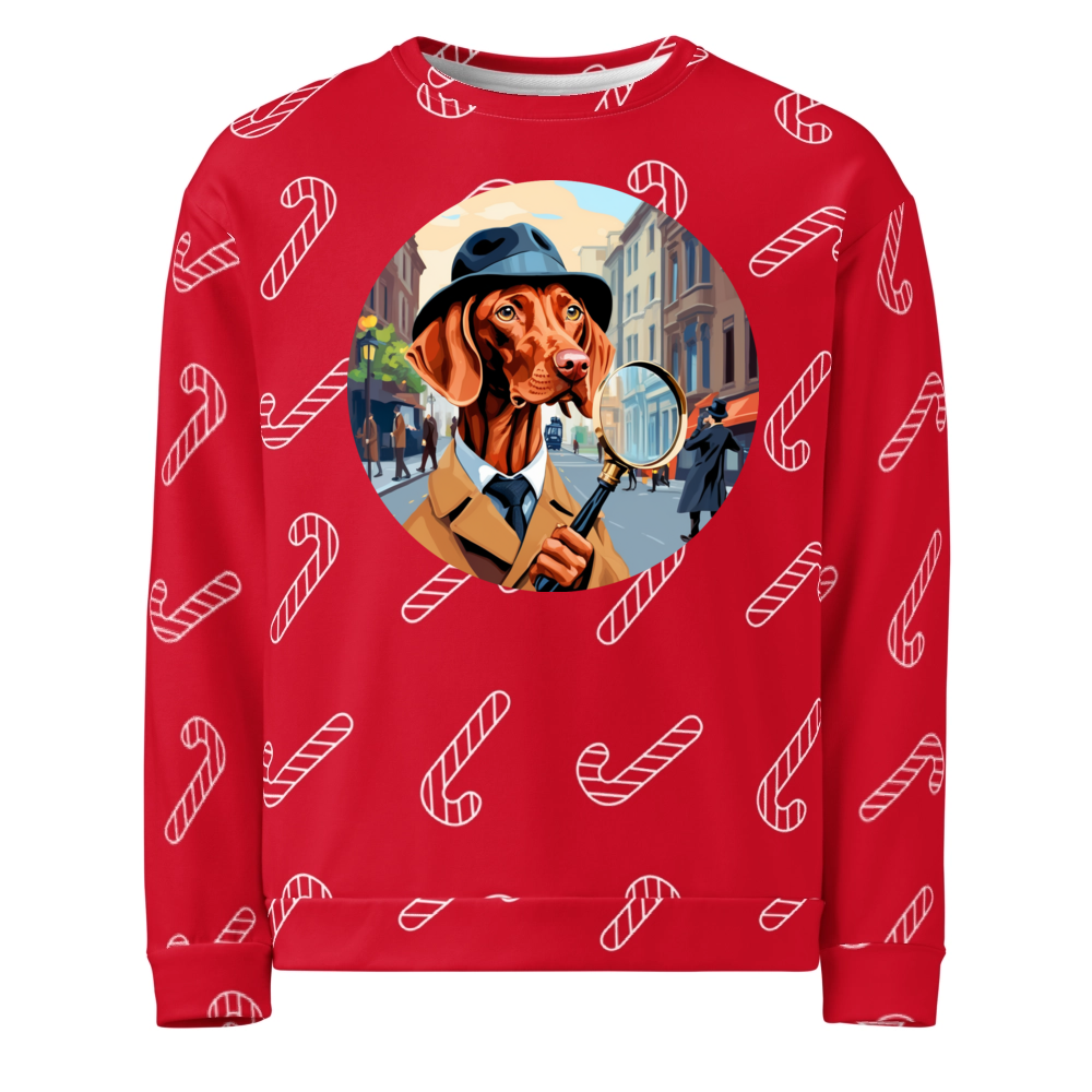 PugMug Custom Vizsla Ugly Christmas Sweatshirt