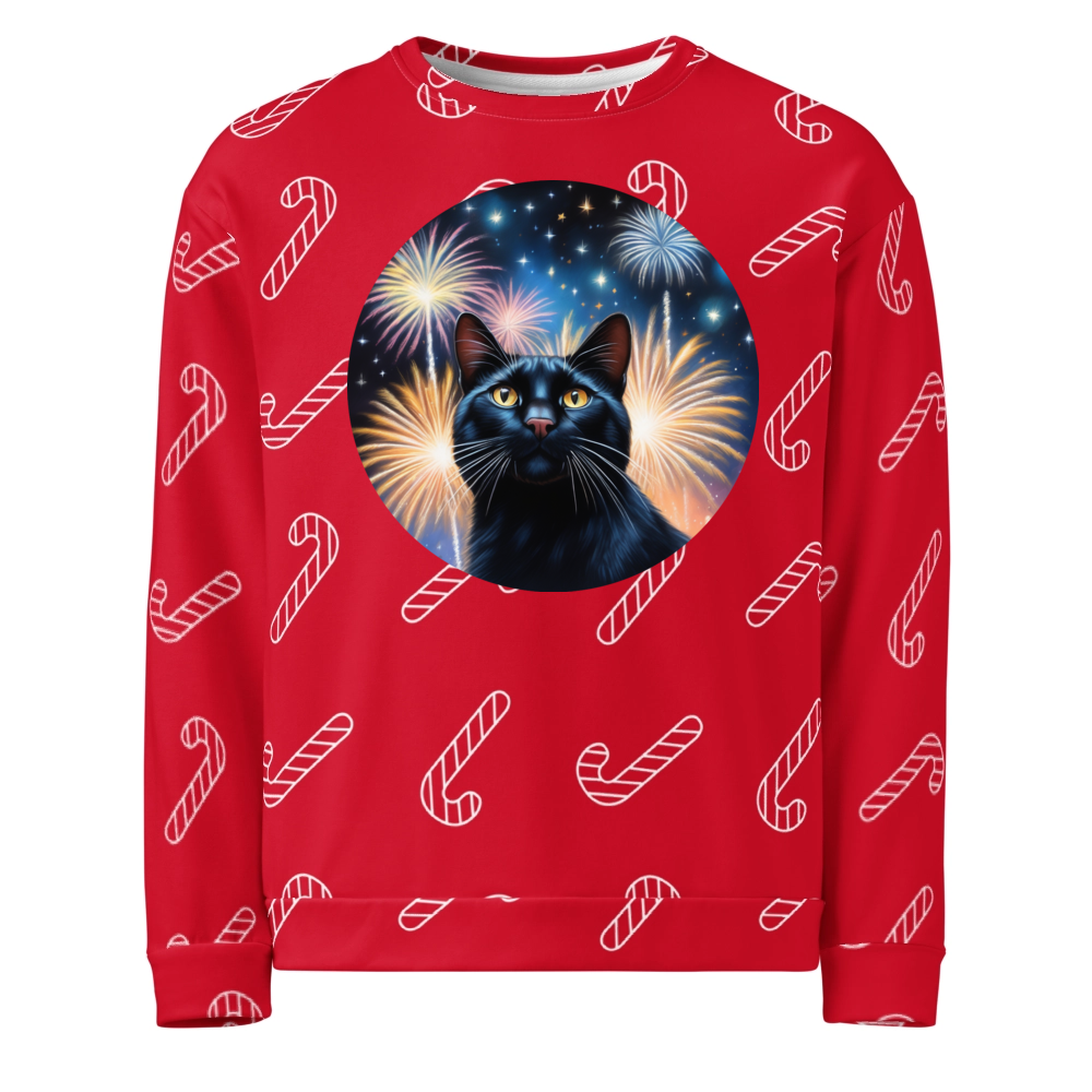 PugMug Custom Black Exotic Cat Ugly Christmas Sweatshirt