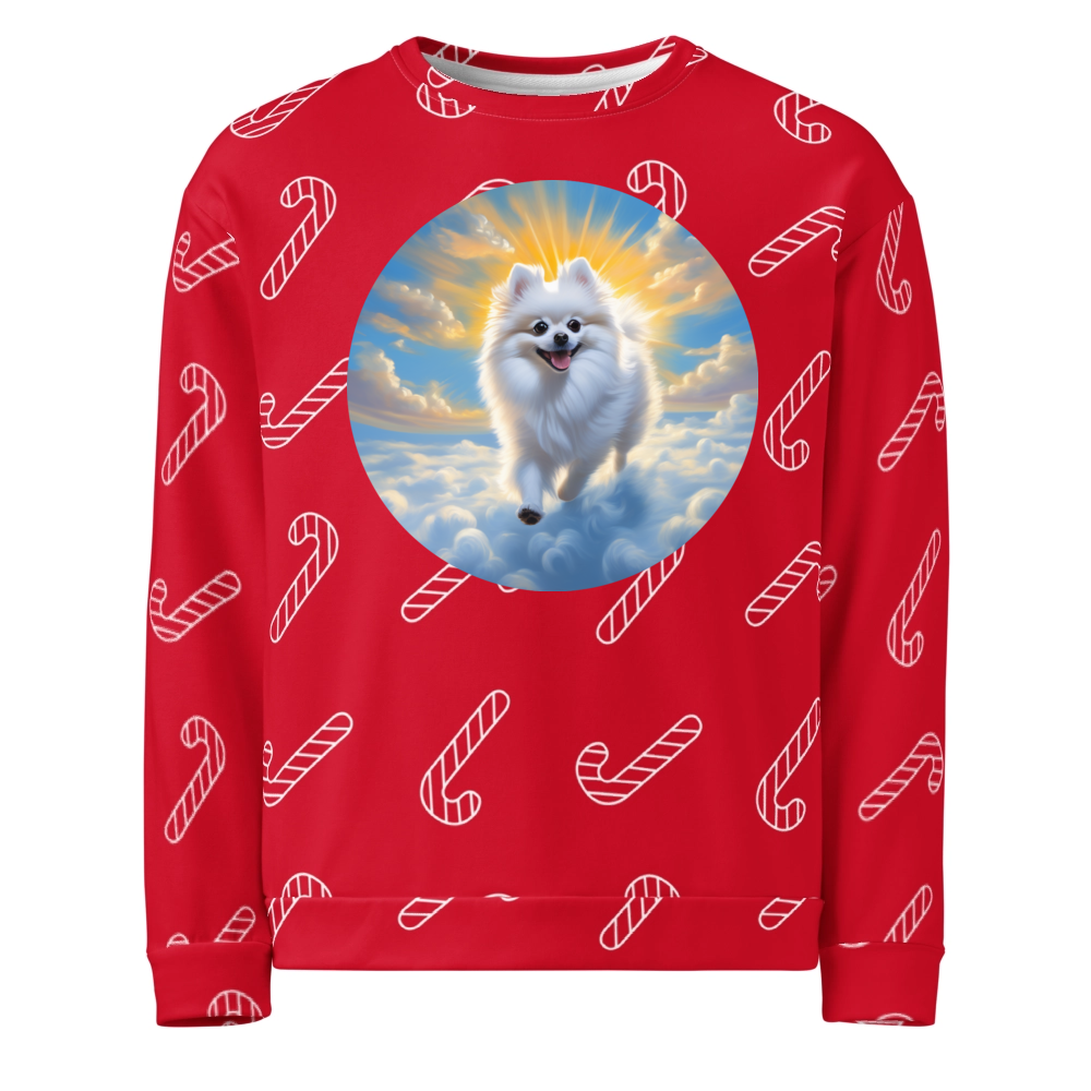 PugMug Custom White Pomeranian Ugly Christmas Sweatshirt