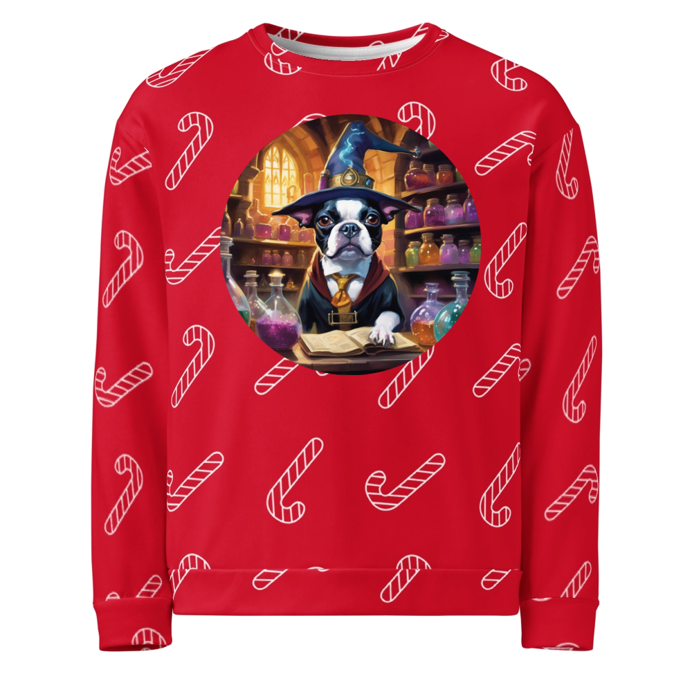 PugMug Custom Boston Terrier Ugly Christmas Sweatshirt
