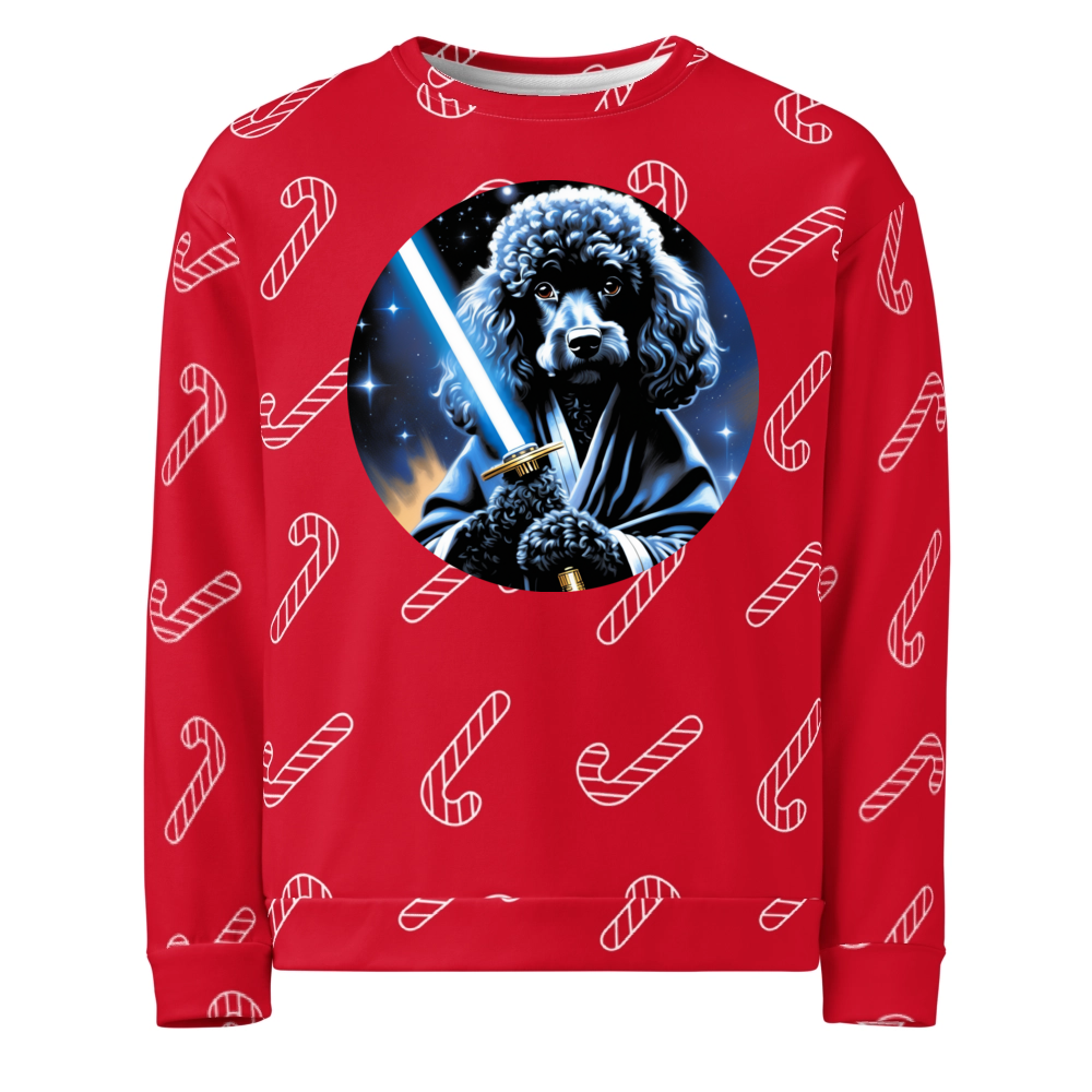 PugMug Custom Black Poodle Ugly Christmas Sweatshirt