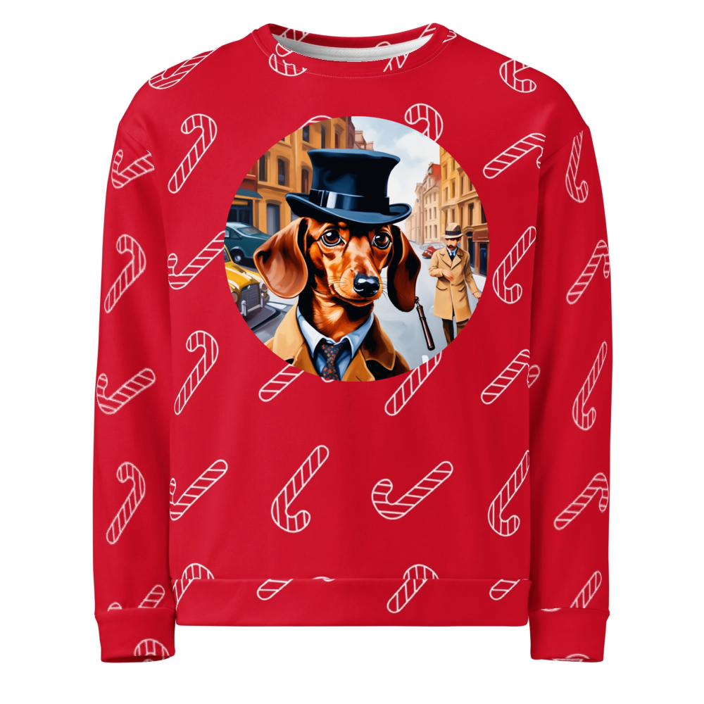 PugMug Custom Tan Dachshund Ugly Christmas Sweatshirt