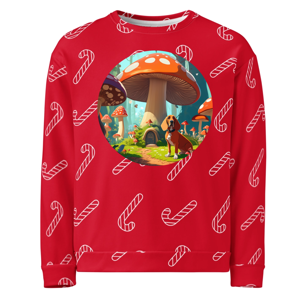 PugMug Custom Bloodhound Ugly Christmas Sweatshirt