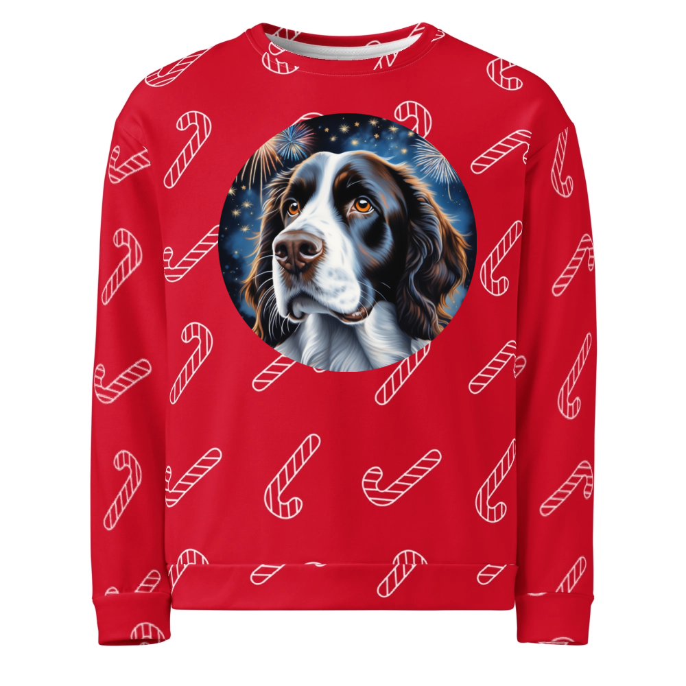 PugMug Custom English Springer Spaniel Ugly Christmas Sweatshirt