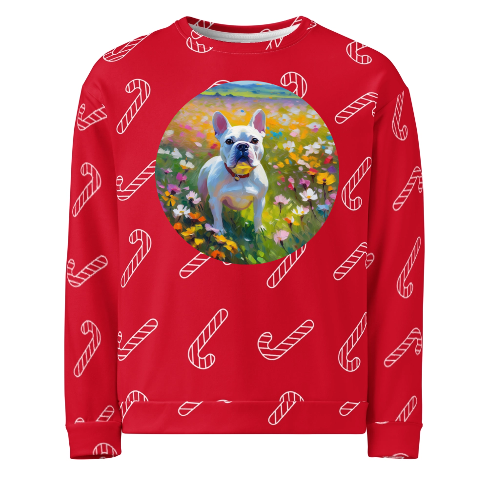 PugMug Custom White French Bulldog Ugly Christmas Sweatshirt