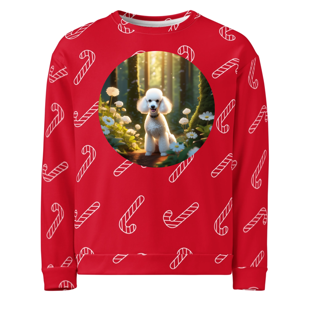 PugMug Custom White Poodle Ugly Christmas Sweatshirt
