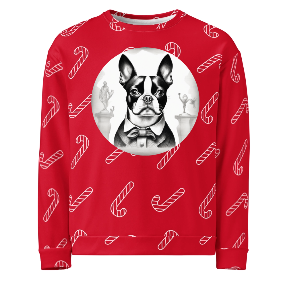 PugMug Custom Boston Terrier Ugly Christmas Sweatshirt