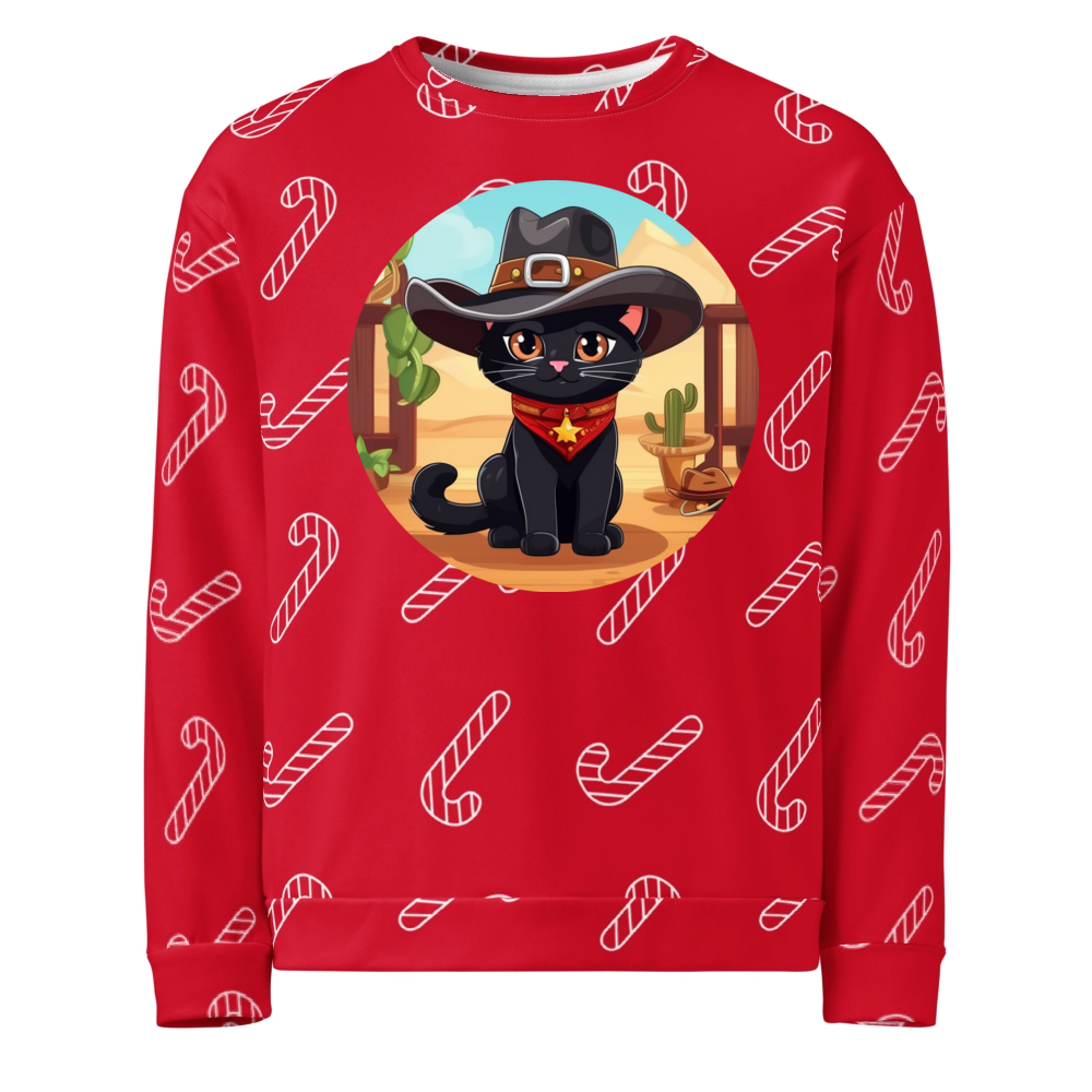 PugMug Custom Black Exotic Cat Ugly Christmas Sweatshirt