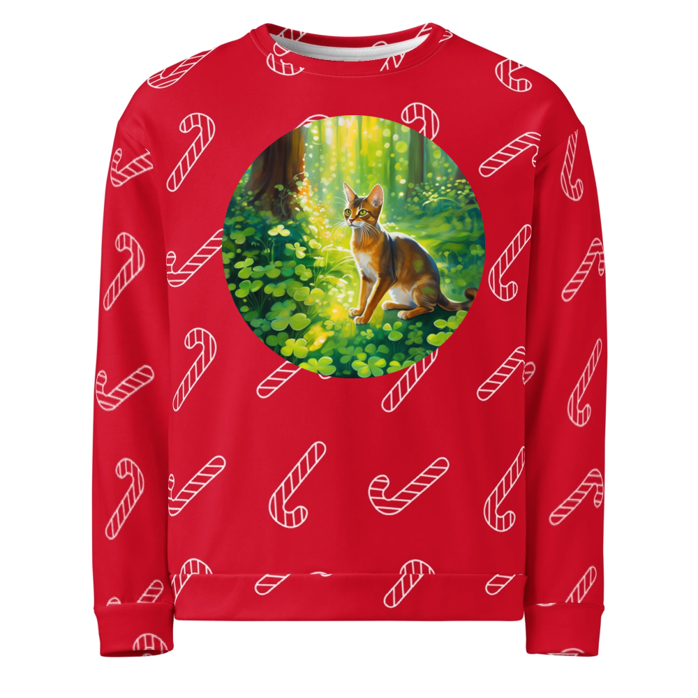 PugMug Custom Tabby Abyssinian Cat Ugly Christmas Sweatshirt