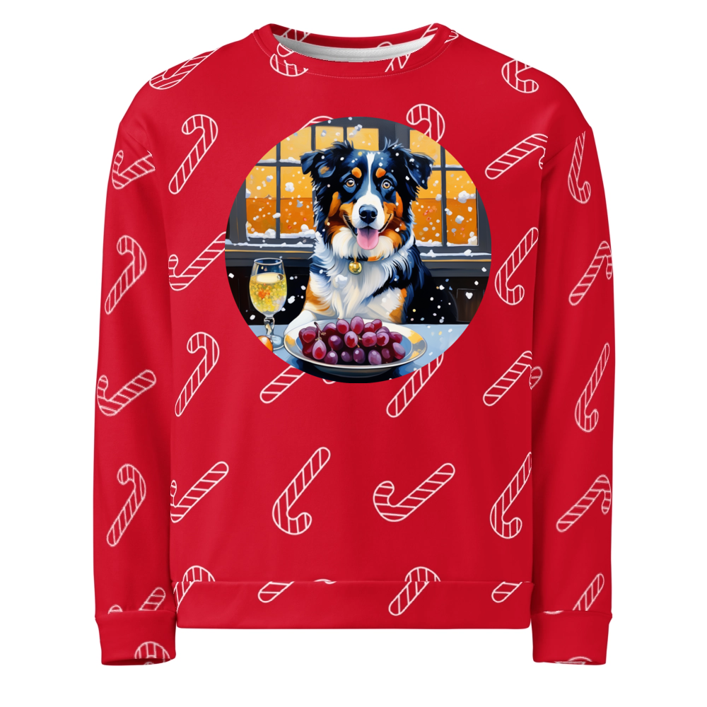 PugMug Custom Australian Shepherd Dog Ugly Christmas Sweatshirt